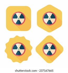 Radiation flat icon with long shadow,eps10
