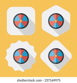 Radiation flat icon with long shadow,eps10