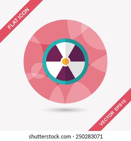 Radiation flat icon with long shadow,eps10