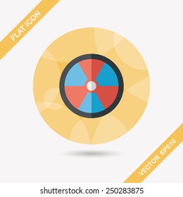 Radiation flat icon with long shadow,eps10