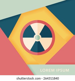 Radiation flat icon with long shadow,eps10