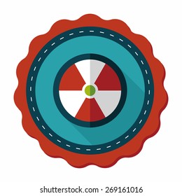 Radiation flat icon with long shadow,eps10