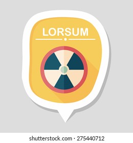 Radiation flat icon with long shadow,eps10