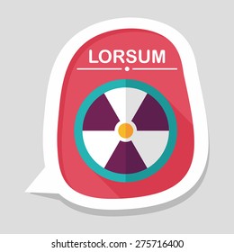 Radiation flat icon with long shadow,eps10