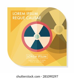 Radiation flat icon with long shadow,eps10