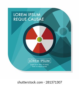 Radiation flat icon with long shadow,eps10