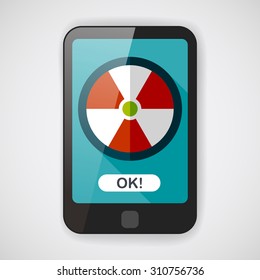 Radiation flat icon with long shadow,eps10