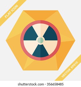 Radiation flat icon with long shadow,eps10