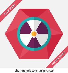 Radiation flat icon with long shadow,eps10