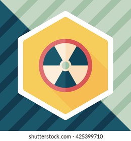 Radiation flat icon with long shadow,eps10