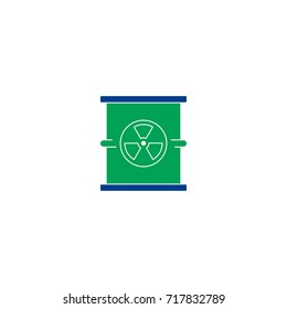 Radiation flat icon. Single high quality symbol of line radioactive vector for web design or mobile app. Color sign of energy for design logo. Single pictogram on white background