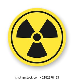 Radiation flat icon. Vector element of black color on yellow background. Best for print, package, mobile apps, UI and web design. EPS 10.