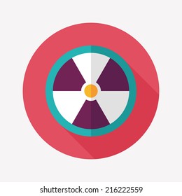 Radiation Flat style Icon with long shadows