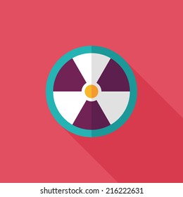 Radiation Flat style Icon with long shadows