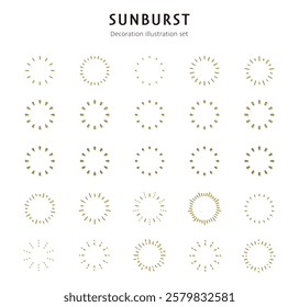 Radiation frame set text space concentrated line simple line drawing vector illustration background material