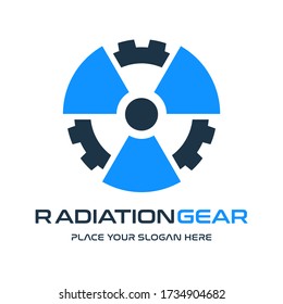 Radiation gear vector logo template. This design use cog symbol. Suitable for industrial.