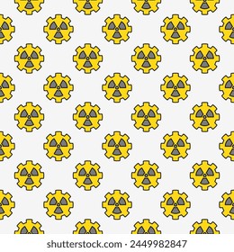 Radiation Gear vector Radioactive Zone concept colored seamless pattern