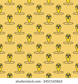 Radiation Geo Tag vector Danger Zone Navigation concept colored seamless pattern