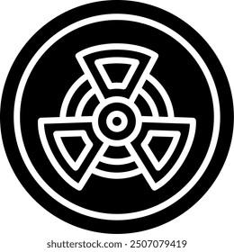Radiation Glyph Vector Icon Design