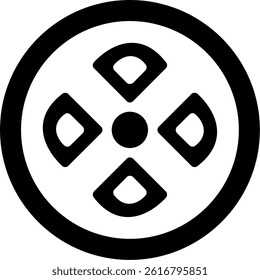 Radiation Glyph Vector Icon Design