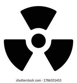 Icono plano de riesgo de radiación aislado en fondo blanco