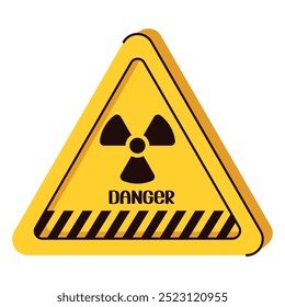 Radiation hazard icon. Radiation warning symbol isolated on white background. Shape of triangle