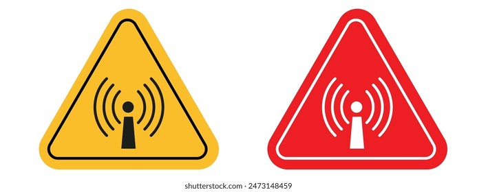 Radiation hazard indicating non-ionizing radiation risk with safety precautions needed