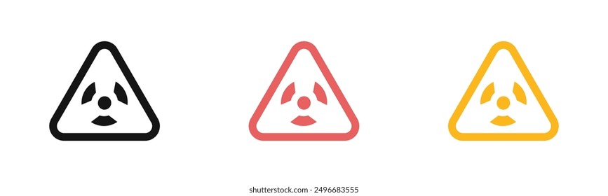 Radiation Hazard Keep Out Icon Gliederungskollektion oder Set in Schwarz-Weiß