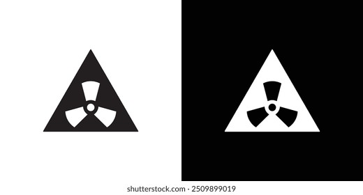 Ícone de Risco de radiação Keep Out Conjunto de logotipo de vetor de arte de linha preta