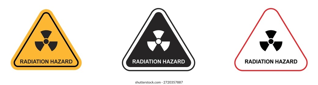 Peligro de radiación Mantenga fuera el Vector del icono. protocolo de seguridad para el símbolo del medio ambiente. Ilustración vectorial.