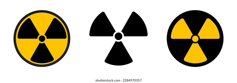 Strahlung, Gefahr, Nuklearvektorsymbol. Radioaktives Zeichen. Alarm, Gefahr, Vektorgrafik.
