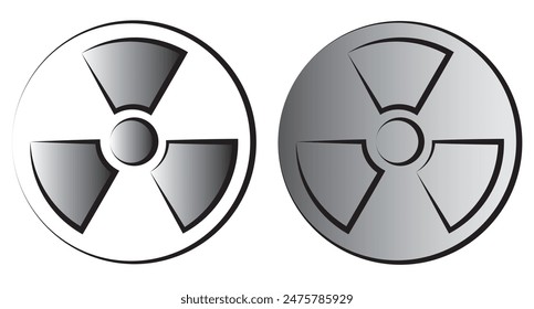 Radiation Hazard Sign, icon, symbol. Nuclear, danger and warning  icon, vector, symbol. Radioactive Nuclear material sign, symbol, silhouette. Vector Illustration.