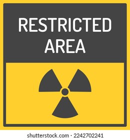 Radiation hazard sign. Symbol of radioactive threat alert.Vector illustration on yellow background