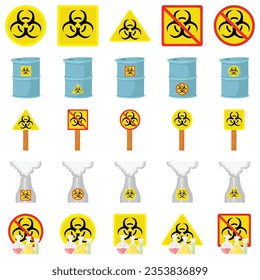 Radiation hazard sign. Symbol of radioactive threat alert.Vector illustration on white background