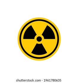 Strahlungsgefährdungszeichen. Vektorsymbol. Gelber Hintergrund.