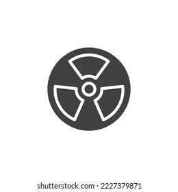 Radiation hazard sign vector icon. filled flat sign for mobile concept and web design. Radiation toxic glyph icon. Radioactive symbol, logo illustration. Vector graphics