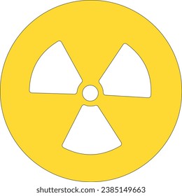 Ilustración vectorial del signo de peligro de radiación. Icono de símbolo de alerta de amenaza radiactiva