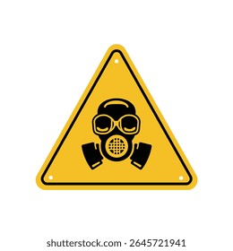  Radiation hazard signs set. Mask symbol due to polluted air on white background. Flat vector illustration. Collection