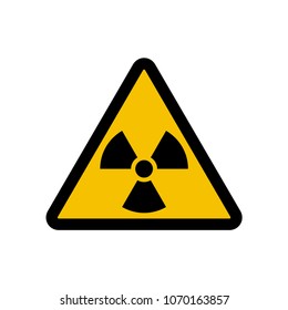 Radiation hazard signs. Vector illustration toxic sign, symbol. Warning radioactive zone in triangle icon