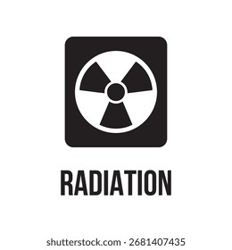 Peligro de radiación en el icono cuadrado

