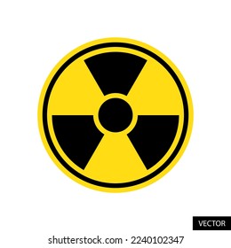 Radiation hazard symbol, Radioactive warning sign vector icon in flat style design isolated on white background. EPS 10 vector illustration.