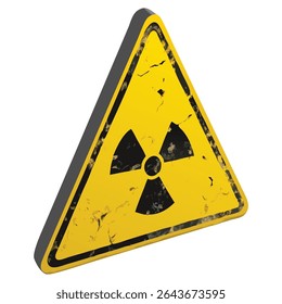 Símbolo de peligro de radiación triángulo amarillo señal de advertencia peligro de material radiactivo precaución seguridad aislado