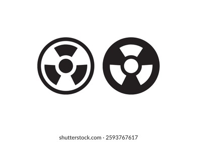 Radiation hazard warning symbol black and white Vector