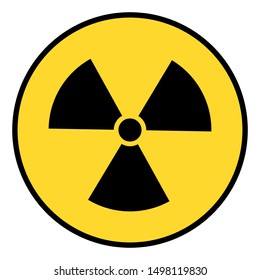 Radiation hazard warning symbol vector illustration - Yellow,black. Great for chemical icon,symbol,sign,caution etc.