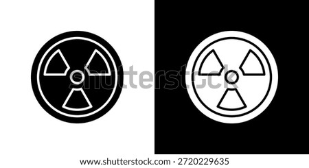 Radiation icon black and white filled.