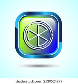 Radiation icon design illustration, Biological hazard icon, Glossy Square Button Design