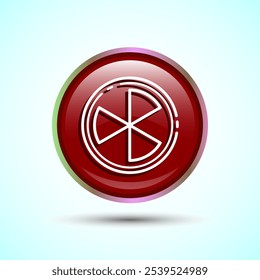 Radiation icon design illustration, Biological hazard icon, Red Color Round Button Design