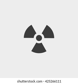 Radiation  icon in a flat design in black color. Vector illustration eps10