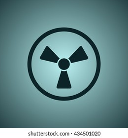 radiation icon, flat design style