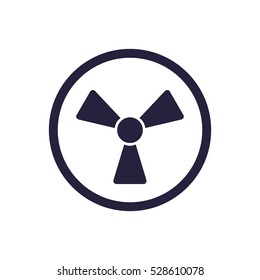 radiation icon, flat design style